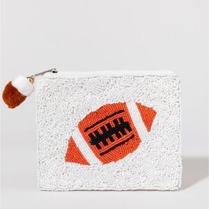 Football Beaded Coin Pouch